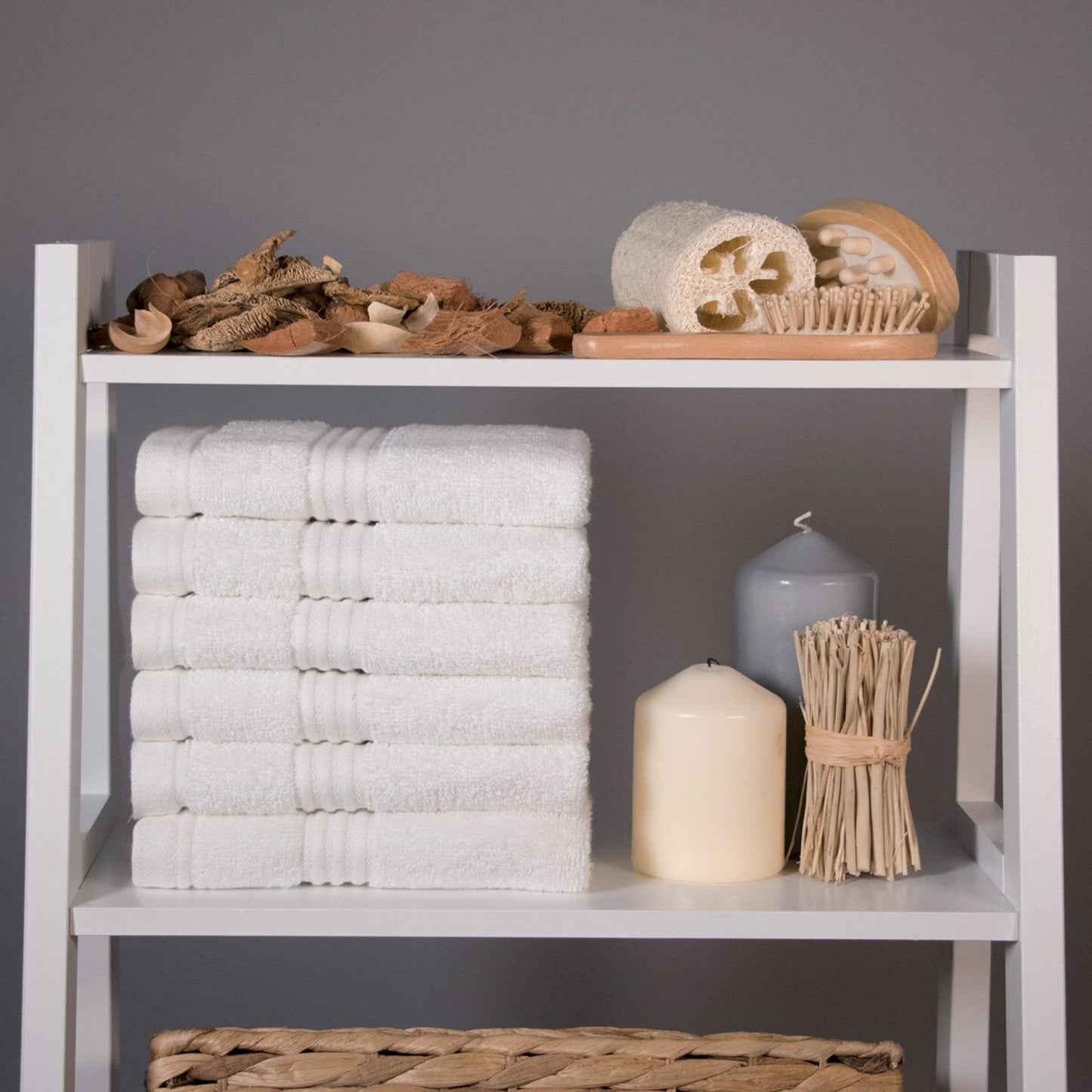 Luxury Bamboo Towel in White-5
