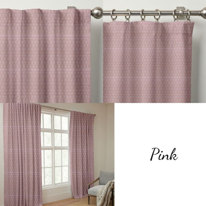 Modern Geometric Triangle Organic Cotton Curtains - Light Filtering & Blackout Options-4
