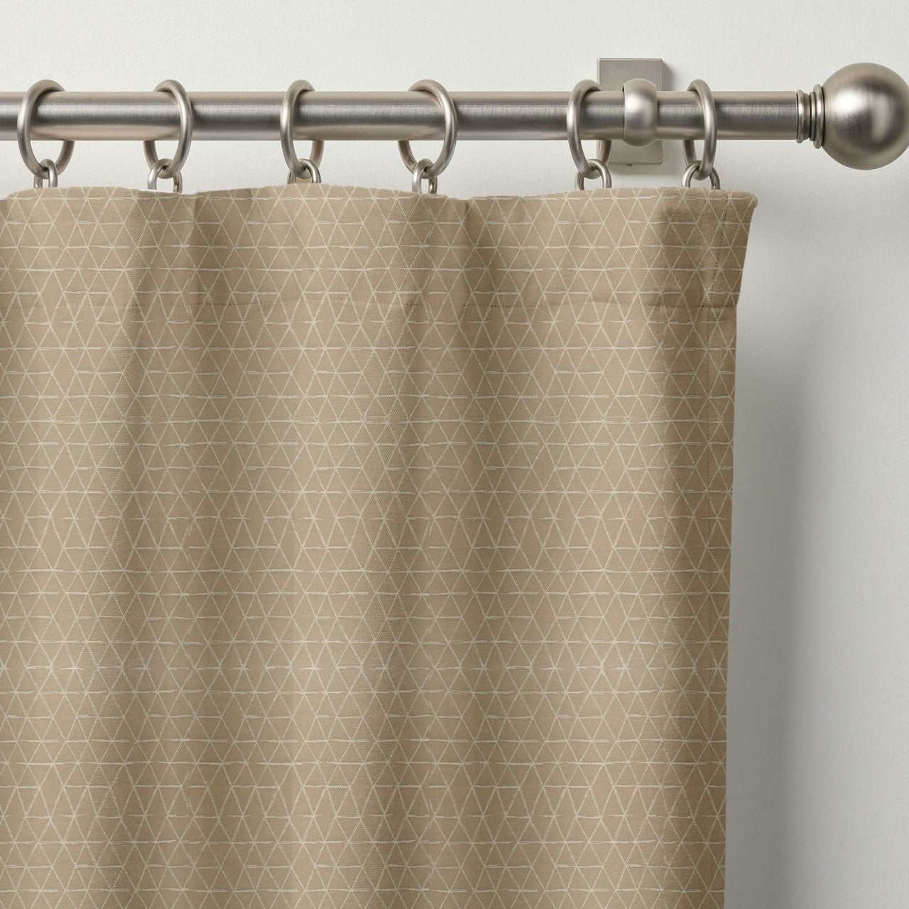 Modern Geometric Triangle Organic Cotton Curtains - Light Filtering & Blackout Options-0
