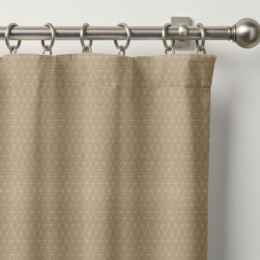 Modern Geometric Triangle Organic Cotton Curtains - Light Filtering & Blackout Options-0