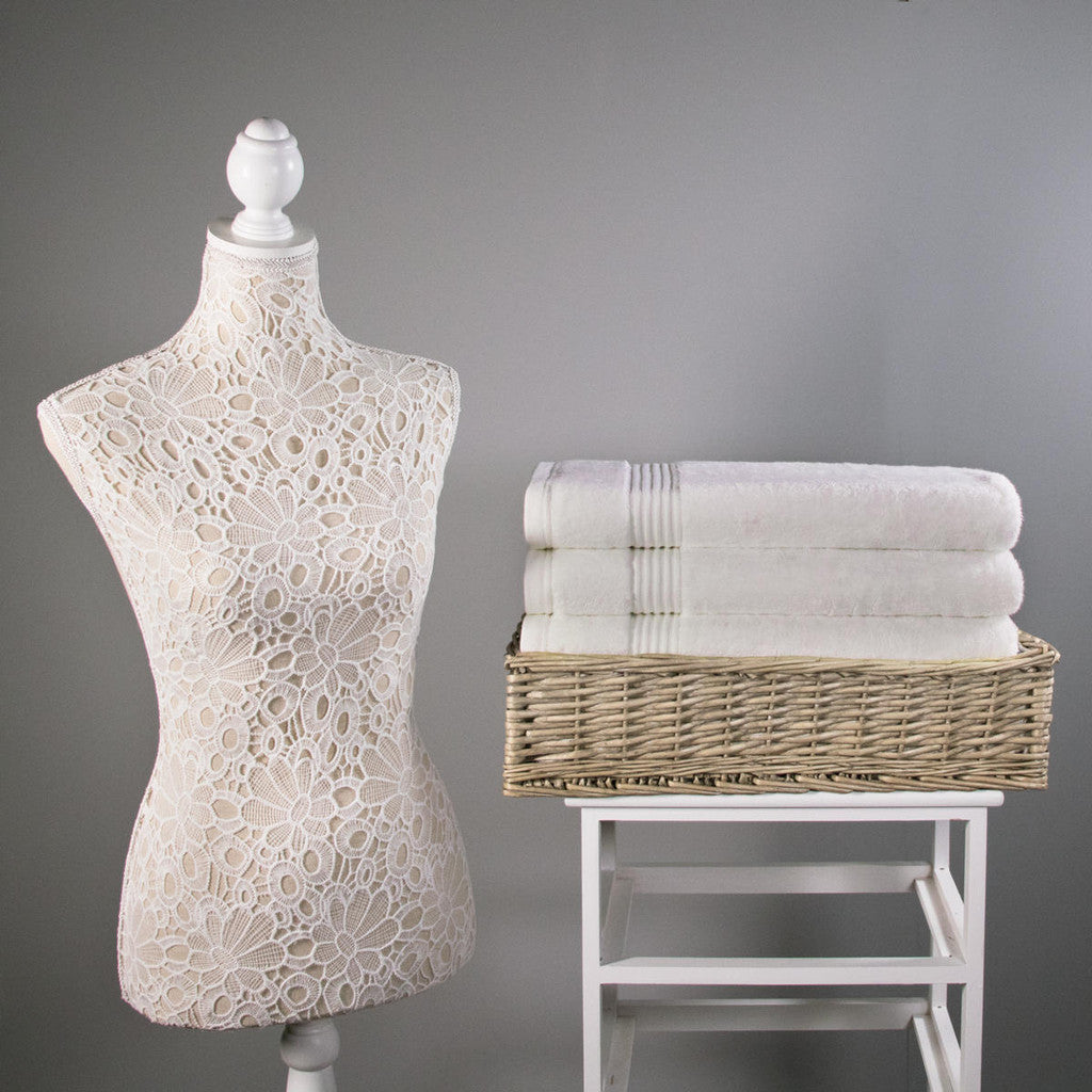 Luxury Bamboo Towel in White-3