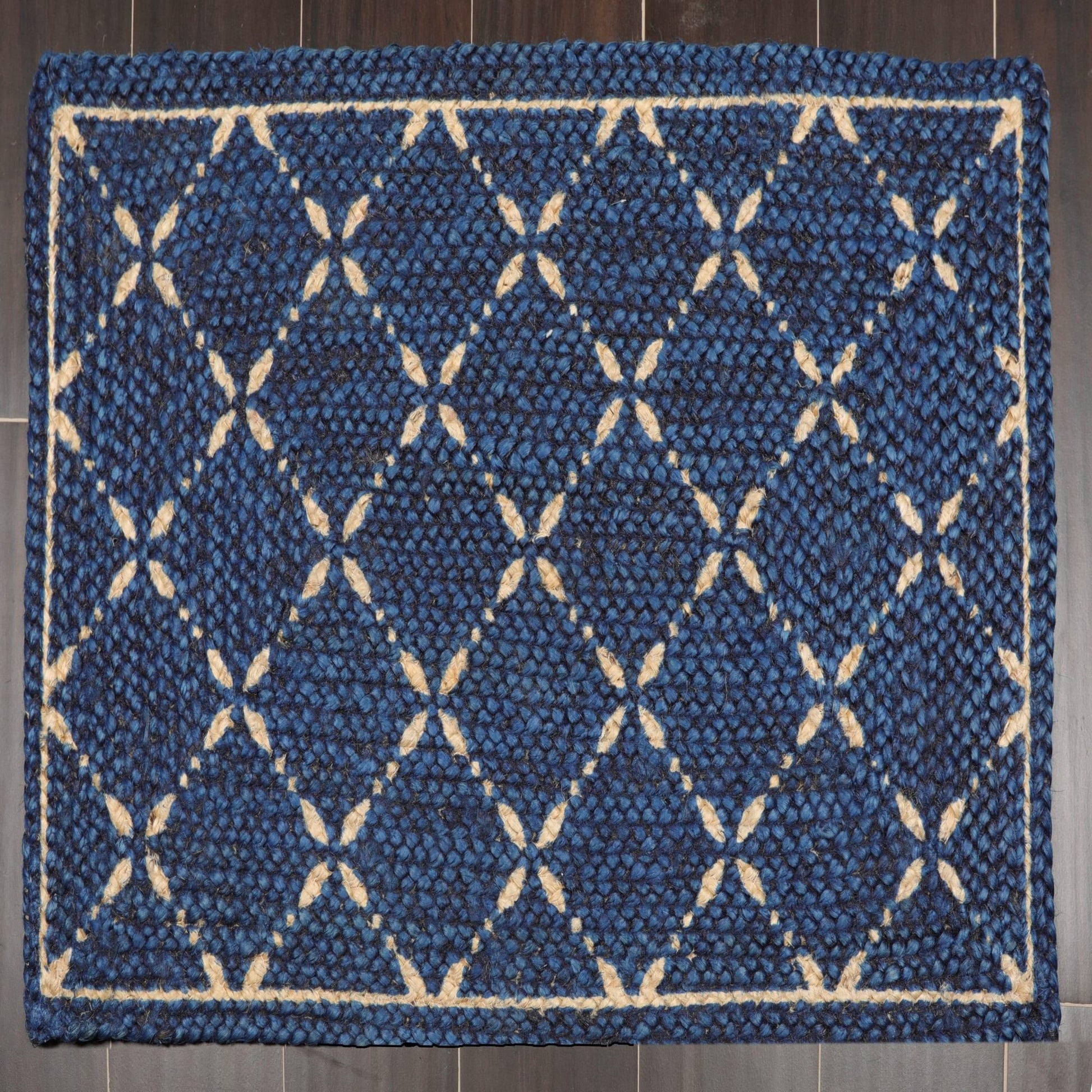Set of Four 21"x34" Hand Braided Jute Natural Fiber Area Rug Footmat Doormat Mat Multi Color-1